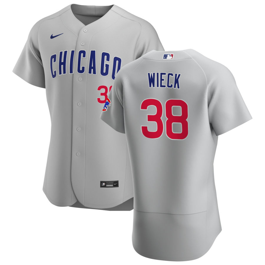 Chicago Cubs 38 Brad Wieck Men Nike Gray Road 2020 Authentic Team Jersey